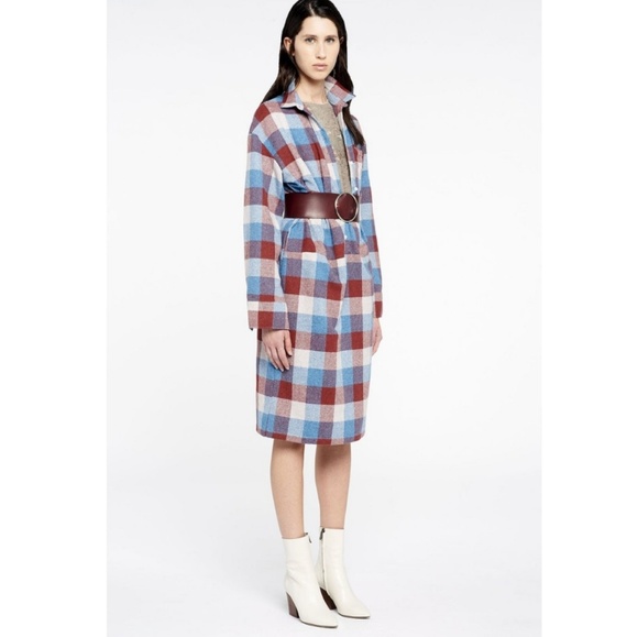 flannel midi dress